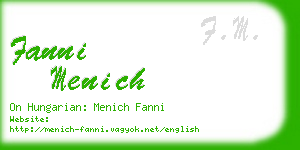 fanni menich business card